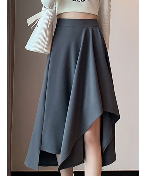 SallyLunn(サリーラン)の「アシンメトリーヘム フレアスカート(スカート・レディース・ベージュ/ブラック/グレー・LARGE/MEDIUM)」の7枚目の写真