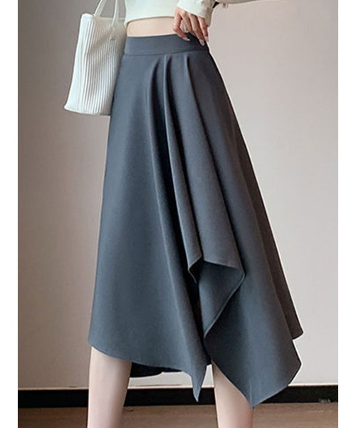 SallyLunn(サリーラン)の「アシンメトリーヘム フレアスカート(スカート・レディース・ベージュ/ブラック/グレー・LARGE/MEDIUM)」の8枚目の写真