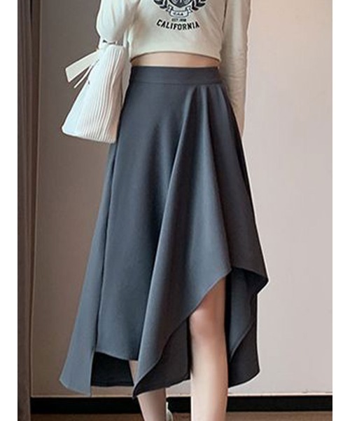 SallyLunn(サリーラン)の「アシンメトリーヘム フレアスカート(スカート・レディース・ベージュ/ブラック/グレー・LARGE/MEDIUM)」の9枚目の写真