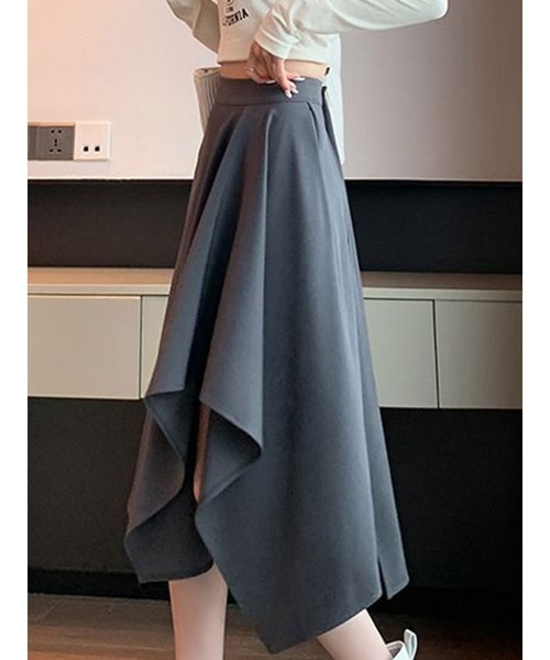 SallyLunn(サリーラン)の「アシンメトリーヘム フレアスカート(スカート・レディース・ベージュ/ブラック/グレー・LARGE/MEDIUM)」の10枚目の写真