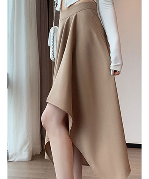 SallyLunn(サリーラン)の「アシンメトリーヘム フレアスカート(スカート・レディース・ベージュ/ブラック/グレー・LARGE/MEDIUM)」の13枚目の写真