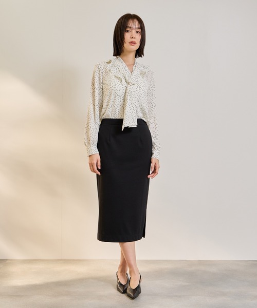 ketty(ケティ)の「デシンVネックフリルドットボウタイブラウス≪手洗い可能≫(シャツ/ブラウス・レディース・ホワイト系その他/ブラック系その他・M)」の16枚目の写真