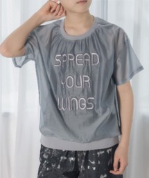 MAKE YOUR DAY（メイクユアデイ）の「ぽっこりロゴ刺繍シアー半袖Tシャツ■150.160cm（Tシャツ/カットソー）」