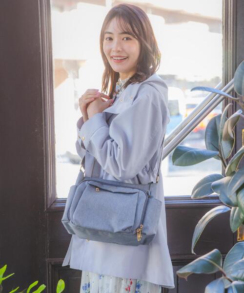 ITS'DEMO（イッツデモ）の「【10ポケット】ガバッとショルダー（ショルダーバッグ・レディース・ベビーピンク/グレー系3・00）」の3枚目の写真