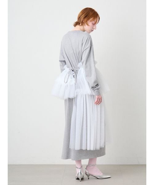 SORIN（ソリン　）の「Tulle Docking Big Dress/チュールドッキング ビッグドレス（ワンピース・レディース・グレー/ブラック/ナチュラル・36/38）」の7枚目の写真