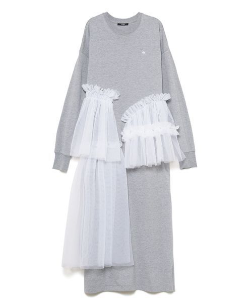 SORIN（ソリン　）の「Tulle Docking Big Dress/チュールドッキング ビッグドレス（ワンピース・レディース・グレー/ブラック/ナチュラル・36/38）」の8枚目の写真