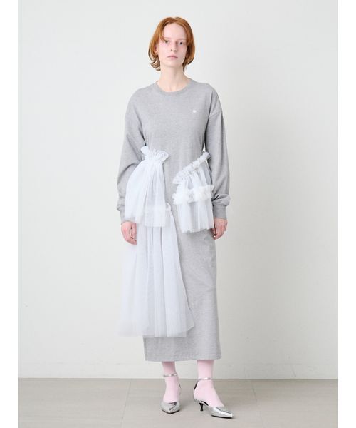 SORIN（ソリン　）の「Tulle Docking Big Dress/チュールドッキング ビッグドレス（ワンピース・レディース・グレー/ブラック/ナチュラル・36/38）」の10枚目の写真