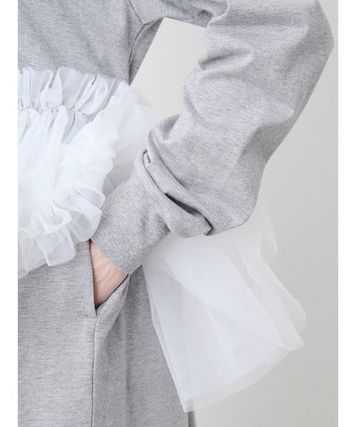 SORIN（ソリン　）の「Tulle Docking Big Dress/チュールドッキング ビッグドレス（ワンピース・レディース・グレー/ブラック/ナチュラル・36/38）」の16枚目の写真