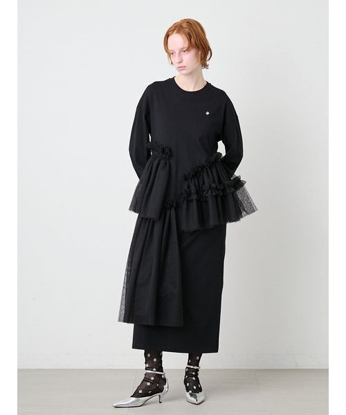 SORIN（ソリン　）の「Tulle Docking Big Dress/チュールドッキング ビッグドレス（ワンピース・レディース・グレー/ブラック/ナチュラル・36/38）」の20枚目の写真