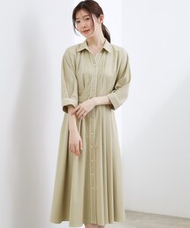 grove | 【貴島明日香さん着用・美シルエット】ウエストタック配色ワンピース(ワンピース)