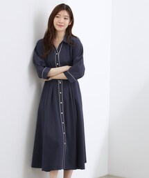 grove | 【貴島明日香さん着用・美シルエット】ウエストタック配色ワンピース(ワンピース)