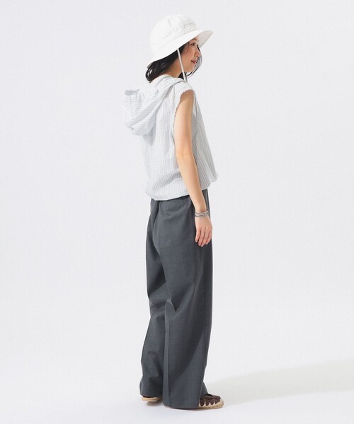 BEAMS BOY（ビームスボーイ）の「【8/6再値下げ】チェック ストライプ フーデッド ノースリーブ（シャツ/ブラウス・レディース・イエロー/ブルー・ONE SIZE）」の13枚目の写真