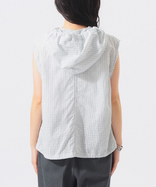 BEAMS BOY（ビームスボーイ）の「【8/6再値下げ】チェック ストライプ フーデッド ノースリーブ（シャツ/ブラウス・レディース・イエロー/ブルー・ONE SIZE）」の18枚目の写真