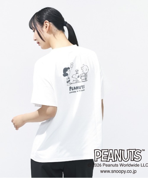 PEANUTS(ピーナッツ)の「ピーナッツ UVカットドライグラフィックTシャツ フレンズ(Tシャツ/カットソー・レディース・ホワイト/チャコールグレー・S/M/L/XL)」の8枚目の写真