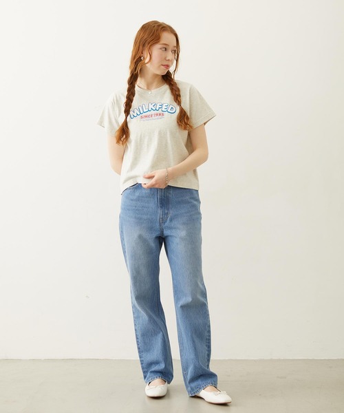 MILKFED.(ミルクフェド)の「ARCH LOGO COMPACT S/S TEE(Tシャツ/カットソー・レディース・ブラック/ライトピンク/オートミール・S/M)」の10枚目の写真