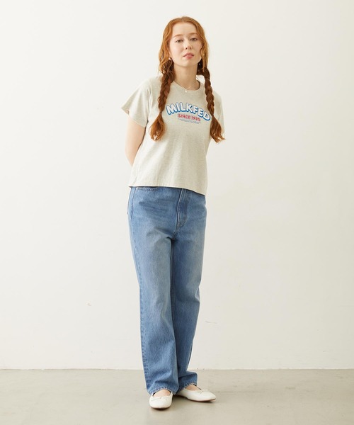 MILKFED.(ミルクフェド)の「ARCH LOGO COMPACT S/S TEE(Tシャツ/カットソー・レディース・ブラック/ライトピンク/オートミール・S/M)」の11枚目の写真