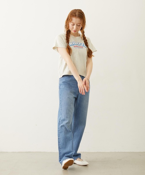 MILKFED.(ミルクフェド)の「ARCH LOGO COMPACT S/S TEE(Tシャツ/カットソー・レディース・ブラック/ライトピンク/オートミール・S/M)」の12枚目の写真