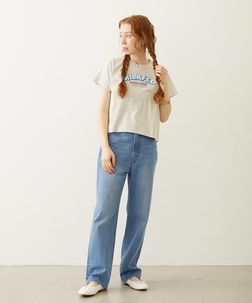 MILKFED.(ミルクフェド)の「ARCH LOGO COMPACT S/S TEE(Tシャツ/カットソー・レディース・ブラック/ライトピンク/オートミール・S/M)」の14枚目の写真
