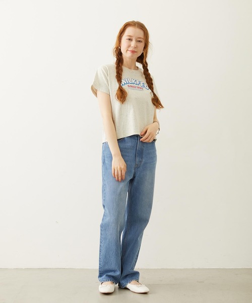 MILKFED.(ミルクフェド)の「ARCH LOGO COMPACT S/S TEE(Tシャツ/カットソー・レディース・ブラック/ライトピンク/オートミール・S/M)」の15枚目の写真