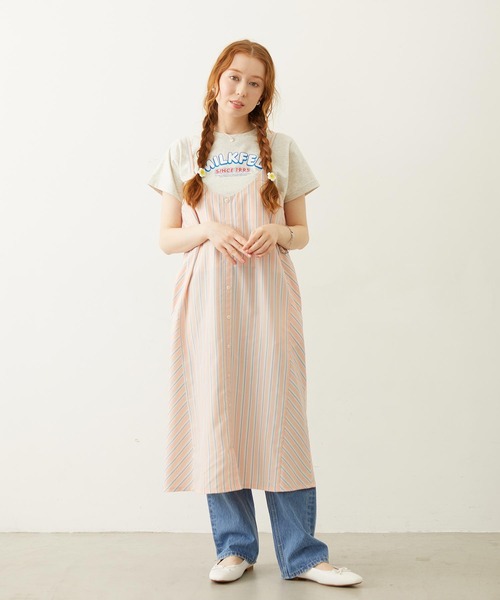 MILKFED.(ミルクフェド)の「ARCH LOGO COMPACT S/S TEE(Tシャツ/カットソー・レディース・ブラック/ライトピンク/オートミール・S/M)」の18枚目の写真