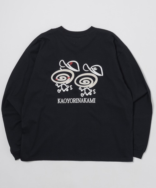 kaoyorinakami(カオヨリナカミ)の「guru guru long tee / グルグルロンT(Tシャツ/カットソー・メンズ・ホワイト/ブラック・SMALL/MEDIUM/LARGE/X-LARGE)」の2枚目の写真