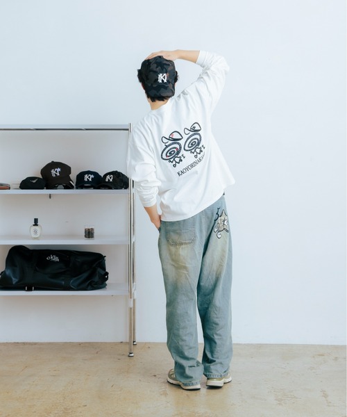 kaoyorinakami(カオヨリナカミ)の「guru guru long tee / グルグルロンT(Tシャツ/カットソー・メンズ・ホワイト/ブラック・SMALL/MEDIUM/LARGE/X-LARGE)」の18枚目の写真