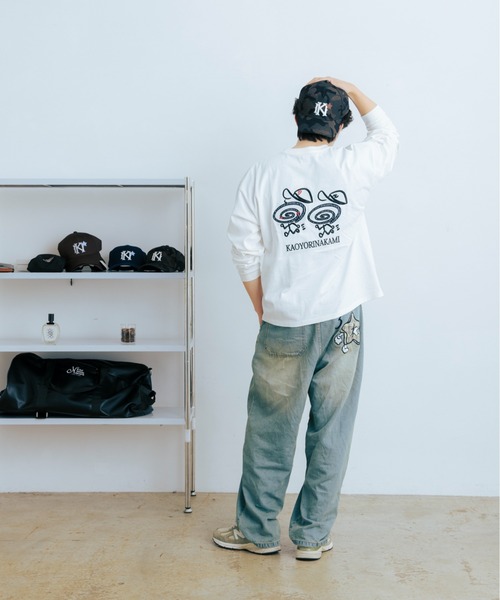 kaoyorinakami(カオヨリナカミ)の「guru guru long tee / グルグルロンT(Tシャツ/カットソー・メンズ・ホワイト/ブラック・SMALL/MEDIUM/LARGE/X-LARGE)」の19枚目の写真