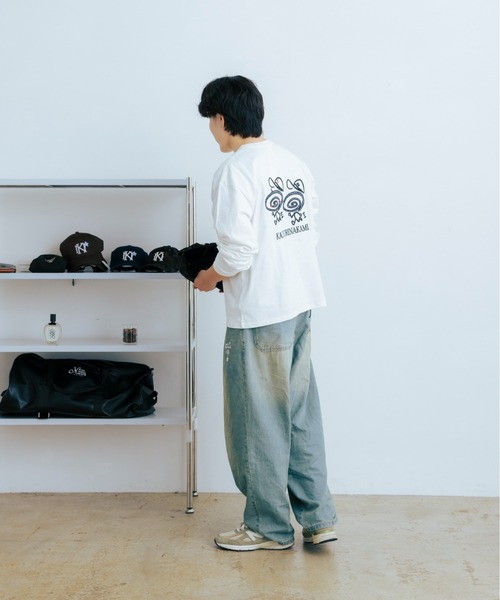 kaoyorinakami(カオヨリナカミ)の「guru guru long tee / グルグルロンT(Tシャツ/カットソー・メンズ・ホワイト/ブラック・SMALL/MEDIUM/LARGE/X-LARGE)」の20枚目の写真