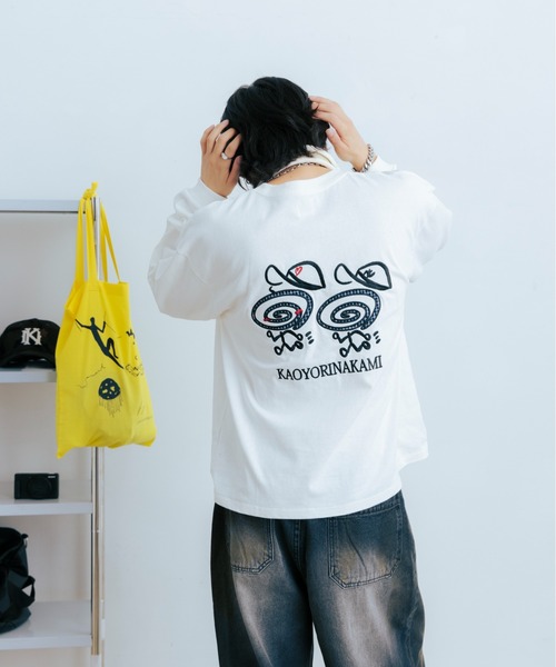kaoyorinakami(カオヨリナカミ)の「guru guru long tee / グルグルロンT(Tシャツ/カットソー・メンズ・ホワイト/ブラック・SMALL/MEDIUM/LARGE/X-LARGE)」の21枚目の写真