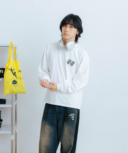 kaoyorinakami(カオヨリナカミ)の「guru guru long tee / グルグルロンT(Tシャツ/カットソー・メンズ・ホワイト/ブラック・SMALL/MEDIUM/LARGE/X-LARGE)」の22枚目の写真