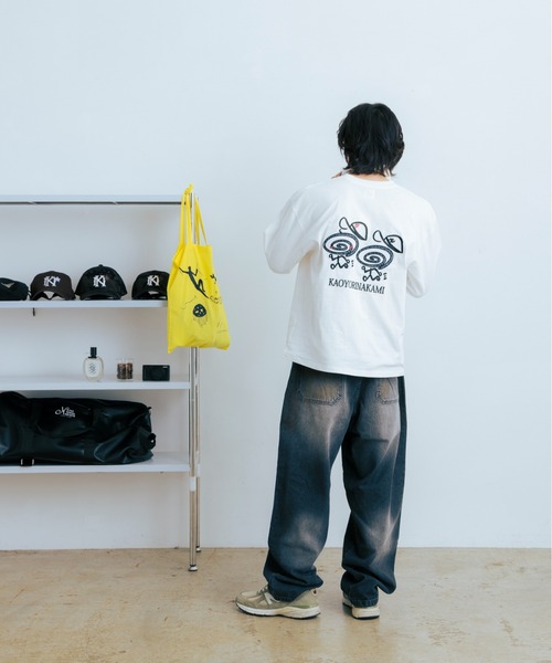 kaoyorinakami(カオヨリナカミ)の「guru guru long tee / グルグルロンT(Tシャツ/カットソー・メンズ・ホワイト/ブラック・SMALL/MEDIUM/LARGE/X-LARGE)」の4枚目の写真