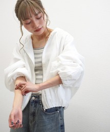 gossara | シアーワッシャーZIPフーディー(シャツ/ブラウス)