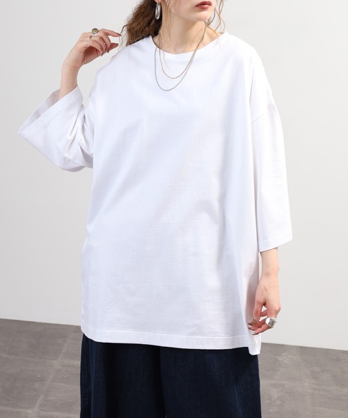 SO(エスオー)の「カットソー(Tシャツ/カットソー・レディース・ホワイト/ブラック/グレイッシュベージュ・F)」の1枚目の写真