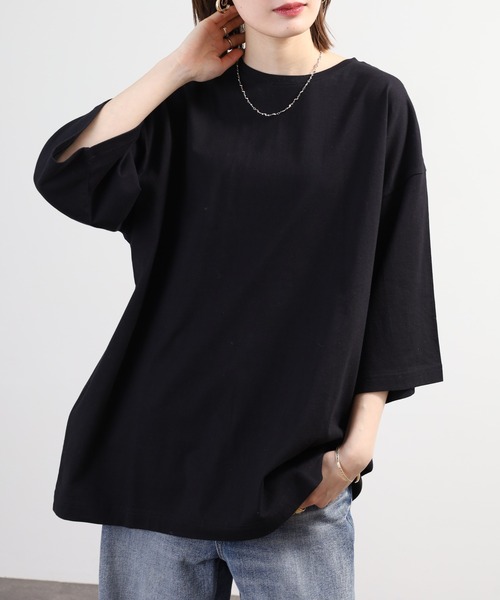 SO(エスオー)の「カットソー(Tシャツ/カットソー・レディース・ホワイト/ブラック/グレイッシュベージュ・F)」の2枚目の写真