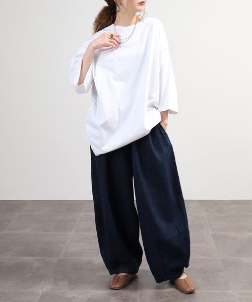 SO(エスオー)の「カットソー(Tシャツ/カットソー・レディース・ホワイト/ブラック/グレイッシュベージュ・F)」の9枚目の写真