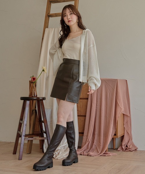 mideal（マイディール）の「layered style cross design camisole / レイヤードスタイルクロスデザインキャミソール（キャミソール・レディース・アイボリー/ブラック・FREE）」の21枚目の写真