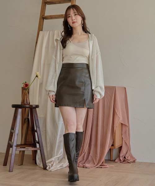 mideal（マイディール）の「layered style cross design camisole / レイヤードスタイルクロスデザインキャミソール（キャミソール・レディース・アイボリー/ブラック・FREE）」の20枚目の写真