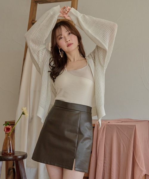 mideal（マイディール）の「layered style cross design camisole / レイヤードスタイルクロスデザインキャミソール（キャミソール・レディース・アイボリー/ブラック・FREE）」の19枚目の写真