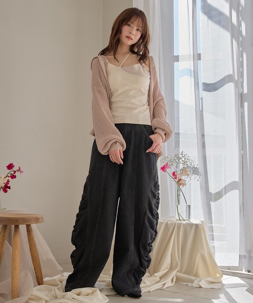 mideal（マイディール）の「layered style cross design camisole / レイヤードスタイルクロスデザインキャミソール（キャミソール・レディース・アイボリー/ブラック・FREE）」の11枚目の写真