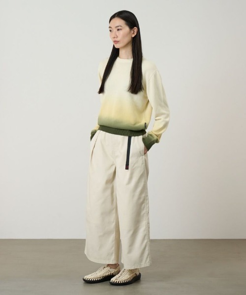Gramicci(グラミチ)の「Gramicci/グラミチ T/C TWILL BAGGY PANT バギーパンツ ワイドパンツ フロントタック ベルト内蔵 秋 秋服 2026年秋冬(チノパンツ・レディース・チャコールグレー/アイボリー/ブラック/ベージュ・M/L/S)」の5枚目の写真