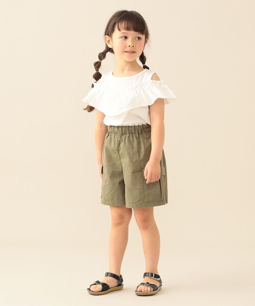 BEAMS mini(ビームスミニ)の「【WEB限定】フリル オフショル Tシャツ 2026SS(90~140cm)通学 定番 プチプラ キッズ(Tシャツ/カットソー・キッズ・ネイビー/オフホワイト・100/110/120/130/140/90)」の16枚目の写真