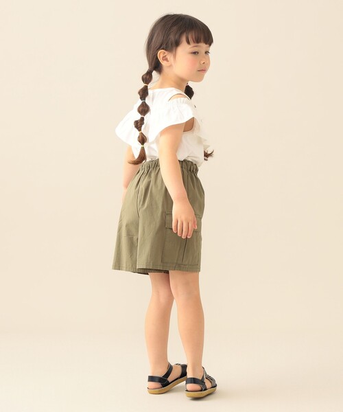 BEAMS mini(ビームスミニ)の「【WEB限定】フリル オフショル Tシャツ 2026SS(90~140cm)通学 定番 プチプラ キッズ(Tシャツ/カットソー・キッズ・ネイビー/オフホワイト・100/110/120/130/140/90)」の15枚目の写真