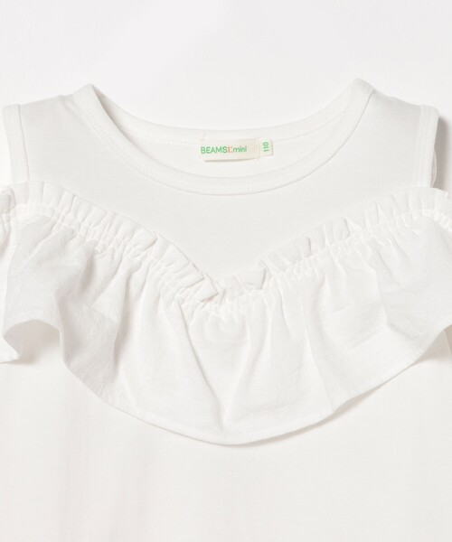 BEAMS mini(ビームスミニ)の「【WEB限定】フリル オフショル Tシャツ 2026SS(90~140cm)通学 定番 プチプラ キッズ(Tシャツ/カットソー・キッズ・ネイビー/オフホワイト・100/110/120/130/140/90)」の11枚目の写真