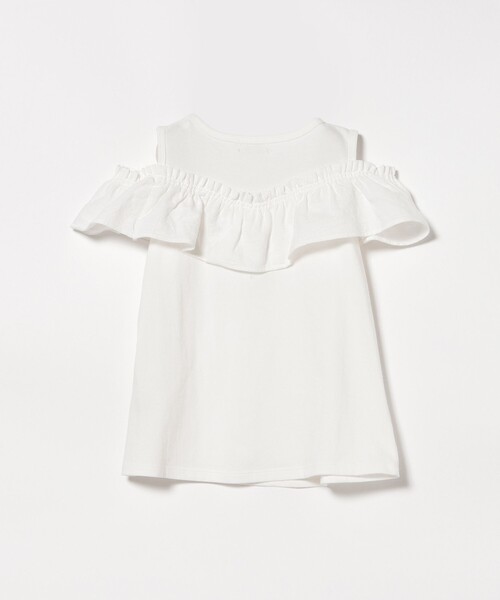 BEAMS mini(ビームスミニ)の「【WEB限定】フリル オフショル Tシャツ 2026SS(90~140cm)通学 定番 プチプラ キッズ(Tシャツ/カットソー・キッズ・ネイビー/オフホワイト・100/110/120/130/140/90)」の9枚目の写真