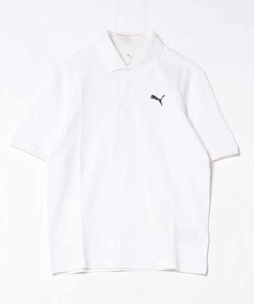 PUMA（プーマ）の「《PUMA》ESS スモール プーマロゴ ピケポロシャツ（ポロシャツ・メンズ・ホワイト/ブラック/ネイビー/ヘザーグレー・S/M/L/XL/XXL）」の2枚目の写真