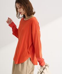 Green Parks（グリーンパークス）の「袖チュールリブプルオーバー（Tシャツ/カットソー）」