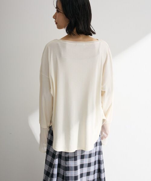 Green Parks(グリーンパークス)の「袖チュールリブプルオーバー(Tシャツ/カットソー・レディース・オレンジ/その他7/ブラック/アイボリー・FREE)」の9枚目の写真