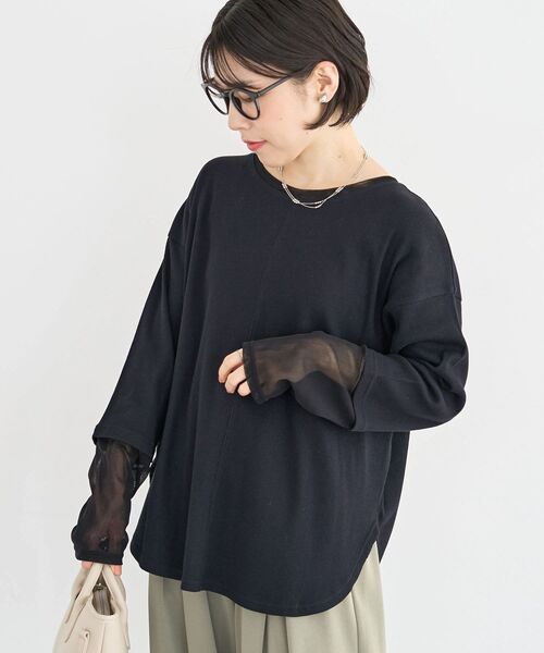 Green Parks(グリーンパークス)の「袖チュールリブプルオーバー(Tシャツ/カットソー・レディース・オレンジ/その他7/ブラック/アイボリー・FREE)」の21枚目の写真