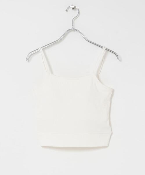 KBF（ケイビーエフ）の「ダブルストラップクロップドキャミソール（キャミソール・レディース・ブラウン/オフホワイト・ONE）」の6枚目の写真