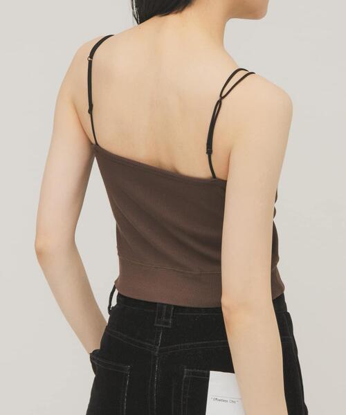 KBF（ケイビーエフ）の「ダブルストラップクロップドキャミソール（キャミソール・レディース・ブラウン/オフホワイト・ONE）」の10枚目の写真